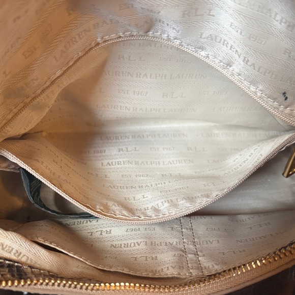 Gorgeous Ralph Lauren Snakeskin Embossed Leather Crossbody Bag - Brown - Picture 10 of 16